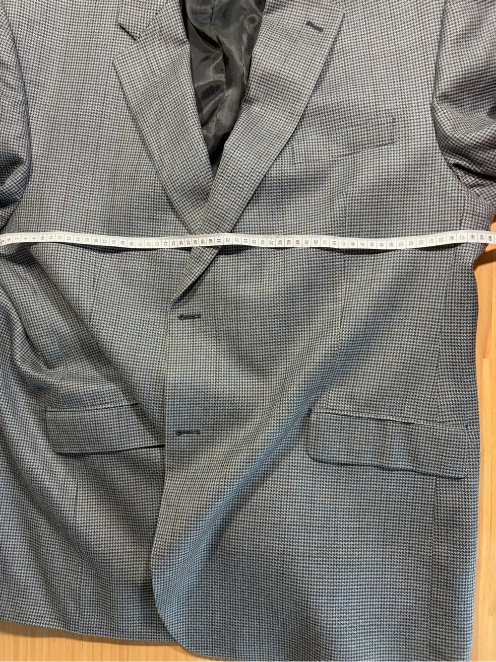 Ralph Lauren Gray-Blue Micro-Check Suit Jacket W